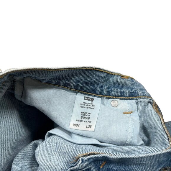 LEVIS 505 Regular Fit Jeans 34x36 Light Blue Y2K - Picture 4 of 14